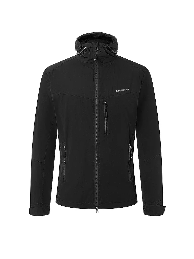 SUPER NATURAL | Herren Fleecejacke Alpine Active Hoodie | schwarz