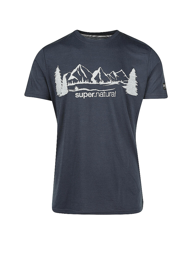 SUPER NATURAL | Herren T-Shirt Mountain Range | blau
