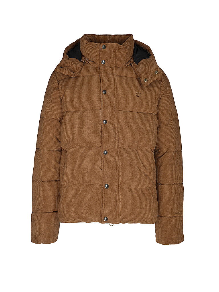 SUPERDRY Herren Jacke Premium Hooded Cord Puffer braun | M
