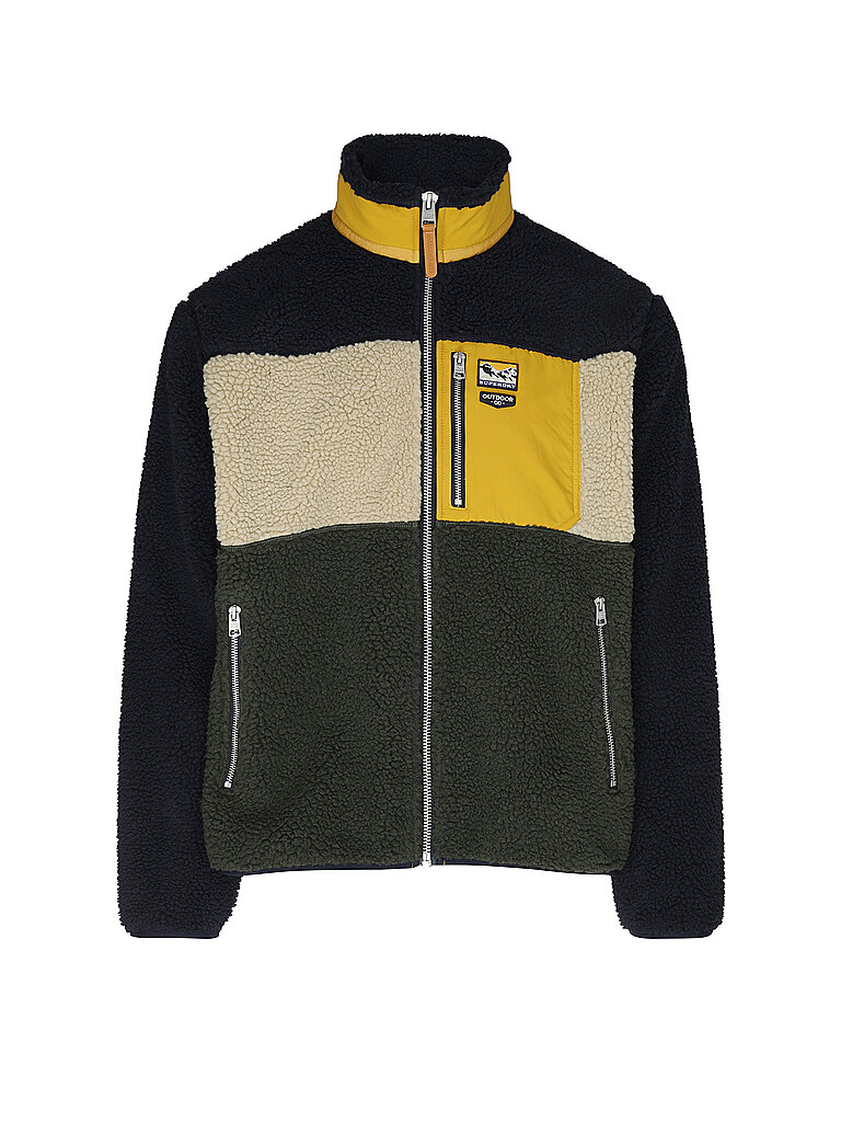 SUPERDRY Herren Fleecejacke Colour Block Retro dunkelblau | S
