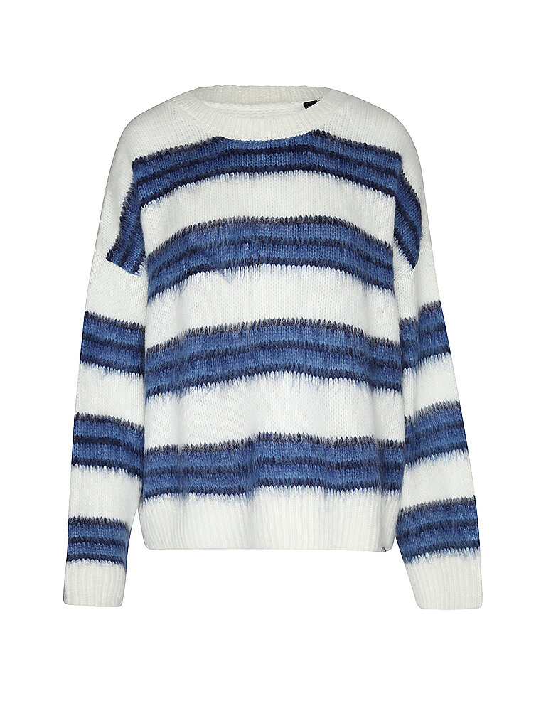 SUPERDRY Damen Sweater Slouchy Brushed Stripe blau | M