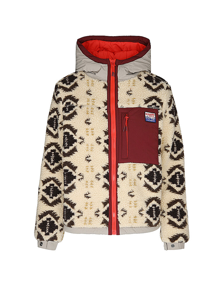 SUPERDRY Damen Fleecejacke Sherpa Jaquard Hybrid camel | XS