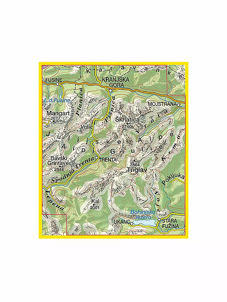 TABACCO | Wanderkarte - Alpi Giulie Orientali/Östliche Julische Alpen, Bohinj, Triglav 1:25.000 | keine Farbe