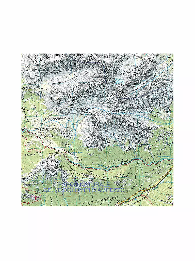 TABACCO | Wanderkarte - Cortina d'Ampezzo, Dolomiti Ampezzane 1:25.000 | keine Farbe