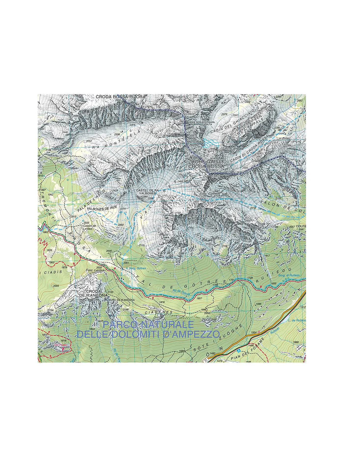 TABACCO | Wanderkarte - Cortina d'Ampezzo, Dolomiti Ampezzane 1:25.000 | keine Farbe