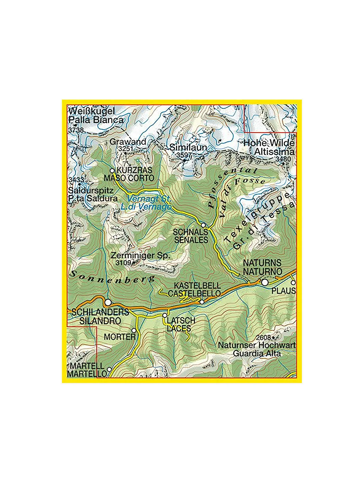 TABACCO | Wanderkarte 04, Schnalstal/Val Senales, Naturns/Naturno 1:25.000 | keine Farbe