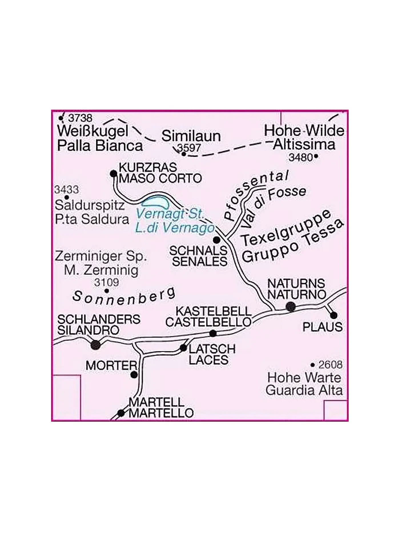 TABACCO | Wanderkarte 04, Schnalstal/Val Senales, Naturns/Naturno 1:25.000 | keine Farbe