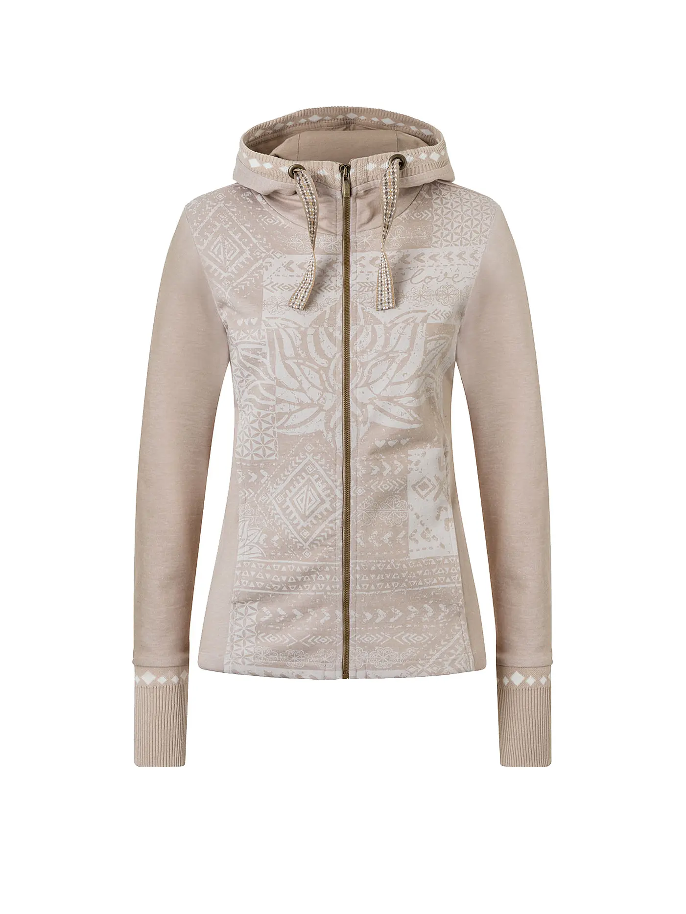 THE SPIRIT OF OM | Damen Yoga Sweatjacke | camel