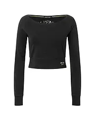 THE SPIRIT OF OM | Damen Yogashirt Bambus Crop | schwarz