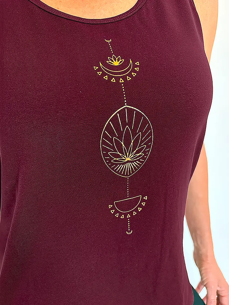 THE SPIRIT OF OM | Damen Yogatank Vahita | dunkelrot