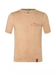 THE SPIRIT OF OM | Herren Yogashirt Mountain mit Tasche | hellbraun