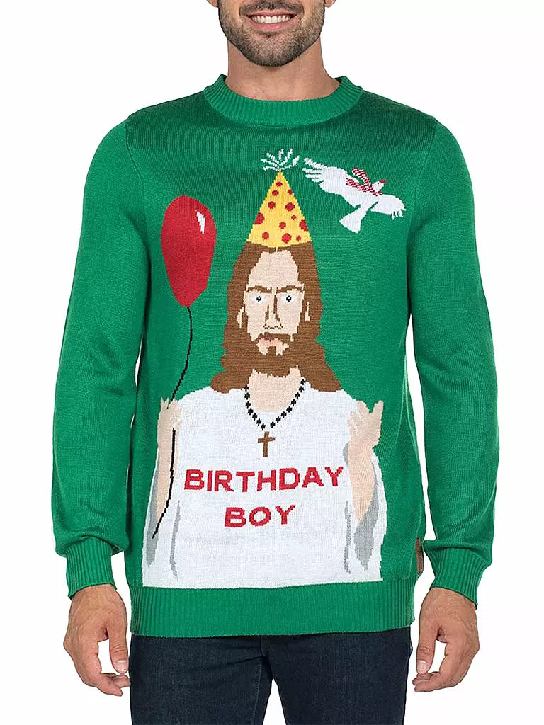 TIPSY ELVES | Herren Pullover Happy Birthday Jesus | 