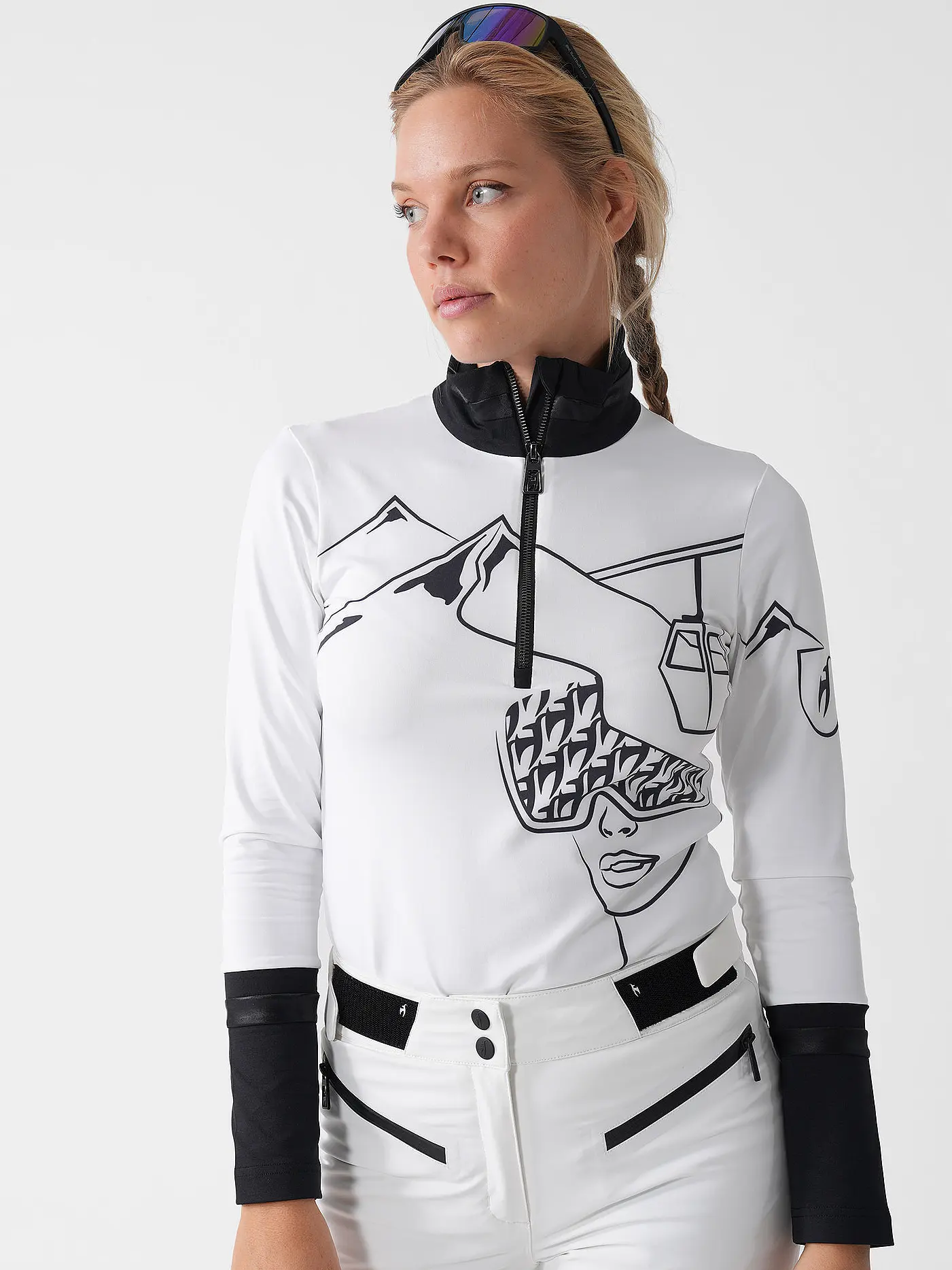 TONI SAILER | Damen Unterzieh Zipshirt Amie Gondola | weiss