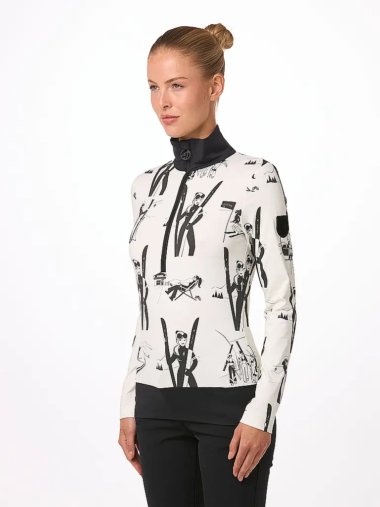 TONI SAILER | Damen Unterzieh Zipshirt Wieka Print | weiss