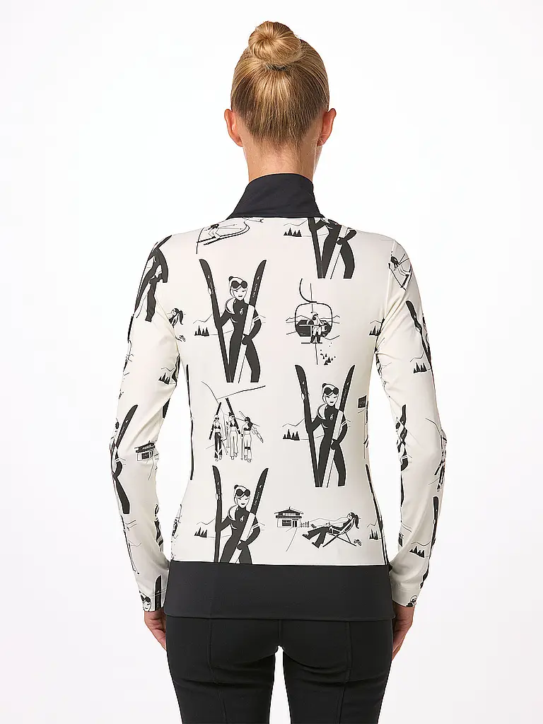 TONI SAILER | Damen Unterzieh Zipshirt Wieka Print | weiss