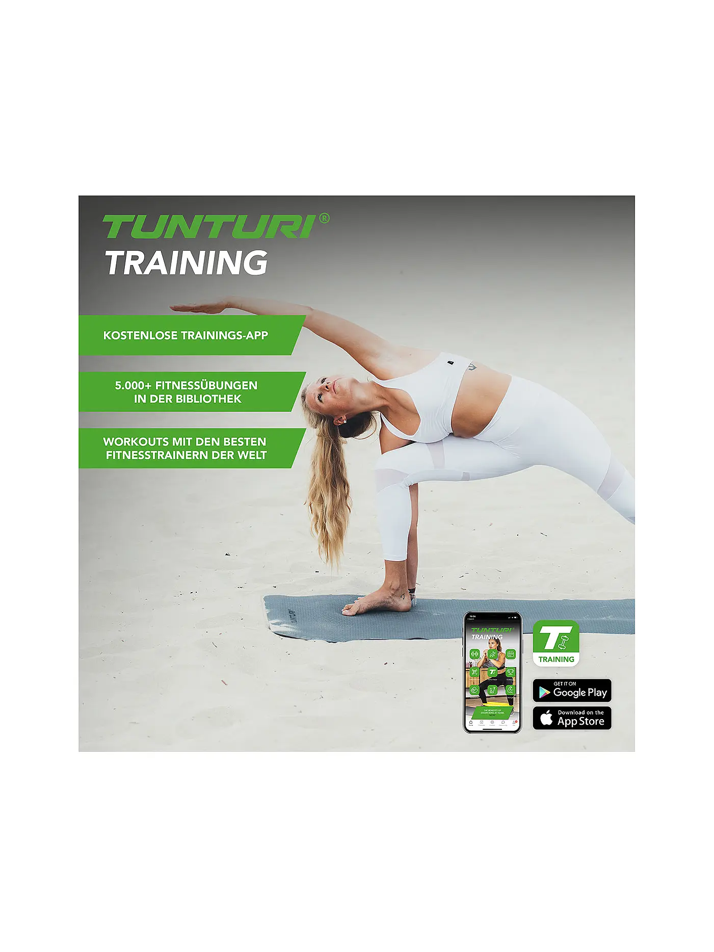 TUNTURI |  TPE Yogamatte 4mm  | grau