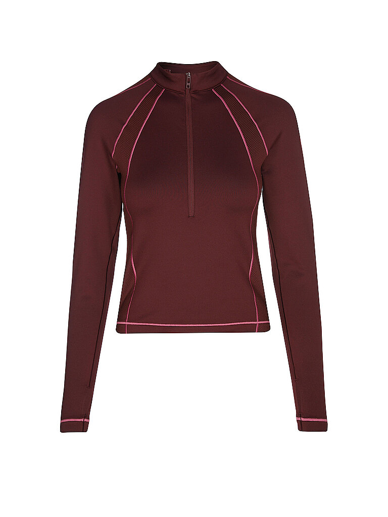 Under Armour Zipshirt ½-Zip Baselayer Dunkelrot