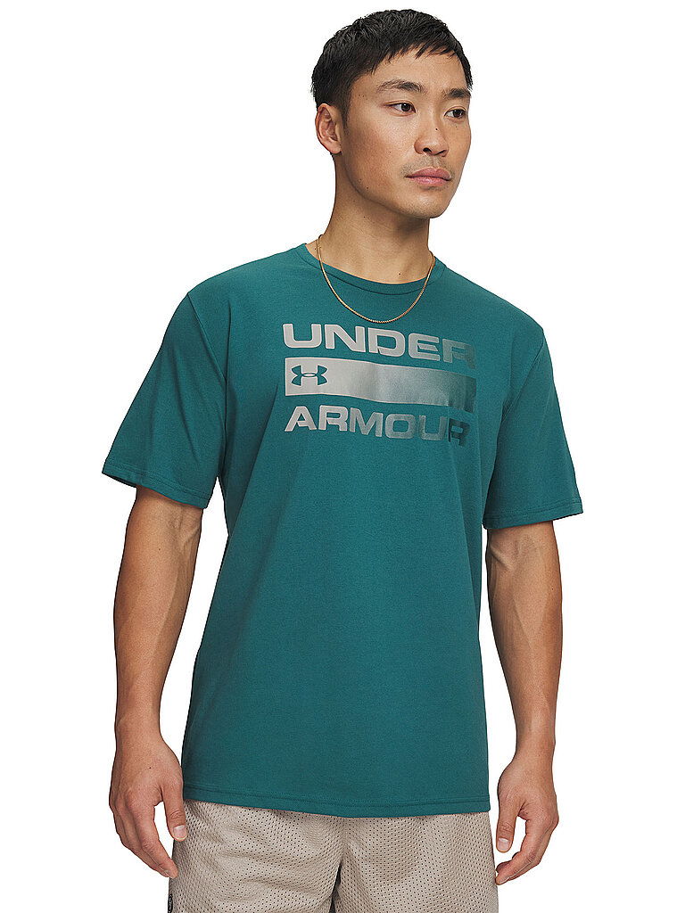 Under Armour T-Shirt 4-Way Stretch Charged Cotton Dunkelgrün
