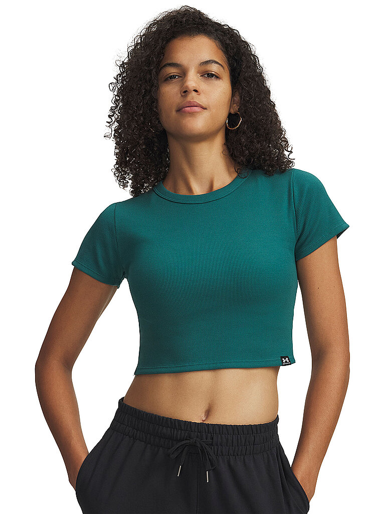 UNDER ARMOUR Damen T-Shirt UA Rival Rib Baby petrol | XS