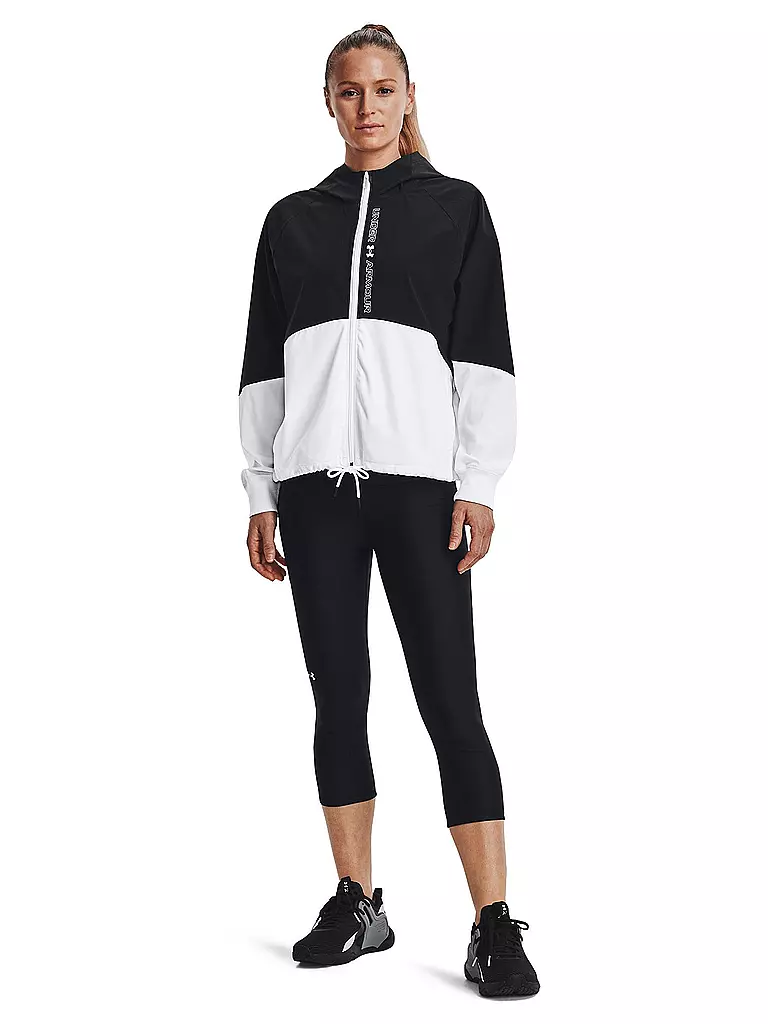 UNDER ARMOUR | Damen Fitnessjacke UA Jacke aus Webstoff mit durchgehendem Zip | schwarz