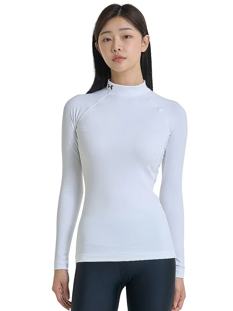 UNDER ARMOUR | Damen Fitnessshirt ColdGear®  Authentics Mockneck | weiss