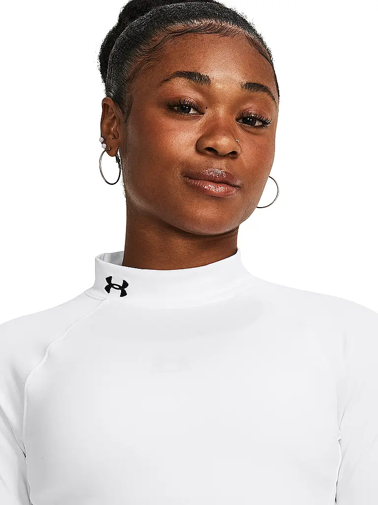 UNDER ARMOUR | Damen Fitnessshirt ColdGear®  Authentics Mockneck | weiss