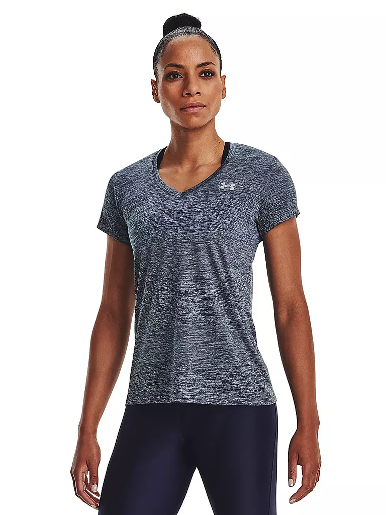 UNDER ARMOUR | Damen Fitnessshirt UA Tech™ Oberteil mit Twist-Effekt und V-Ausschnitt | grau