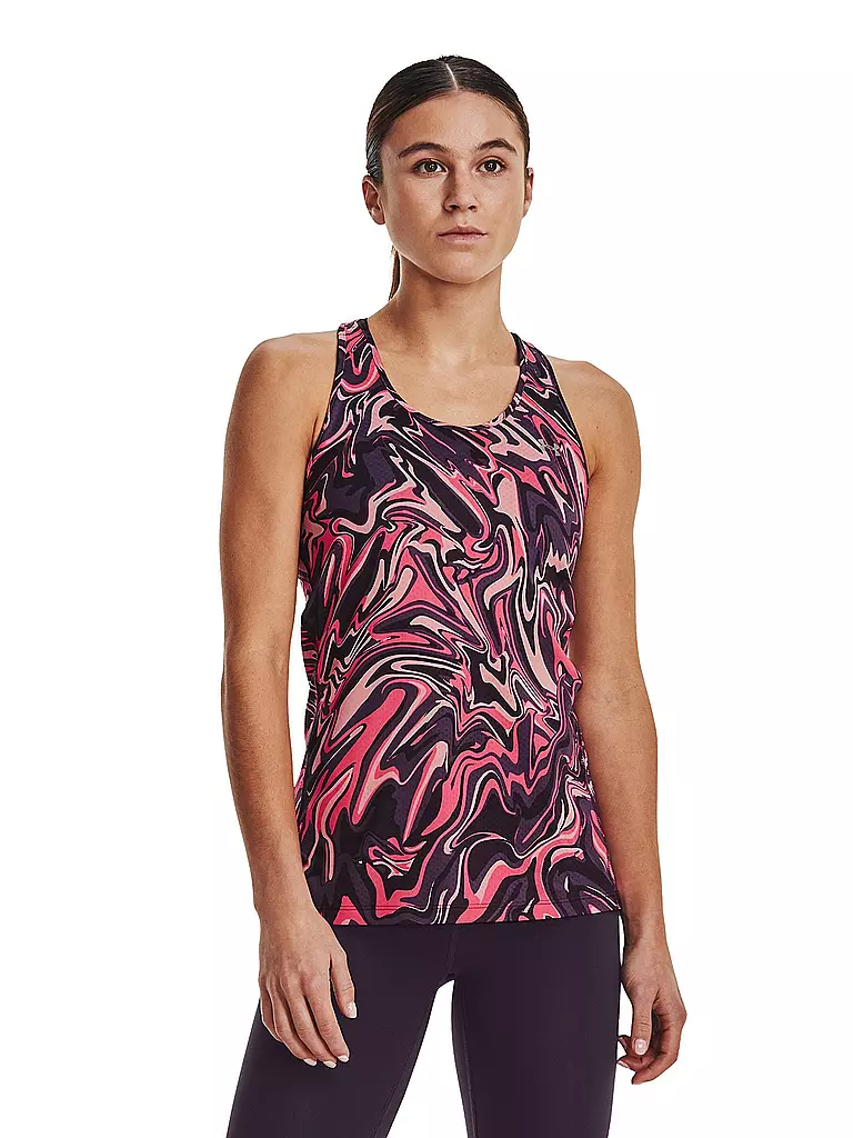 UNDER ARMOUR | Damen Fitnesstank UA HeatGear Armour Racer Print  | lila