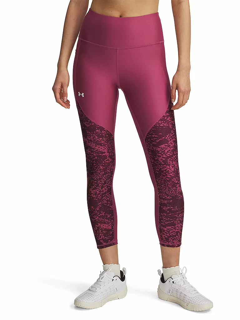 UNDER ARMOUR | Damen Fitnesstight UA Tech™ Printed Panel Ankle 7/8 | beere