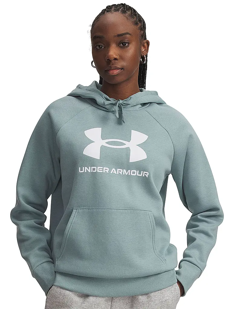 UNDER ARMOUR | Damen Hoodie UA Rival Fleece Big Logo | petrol