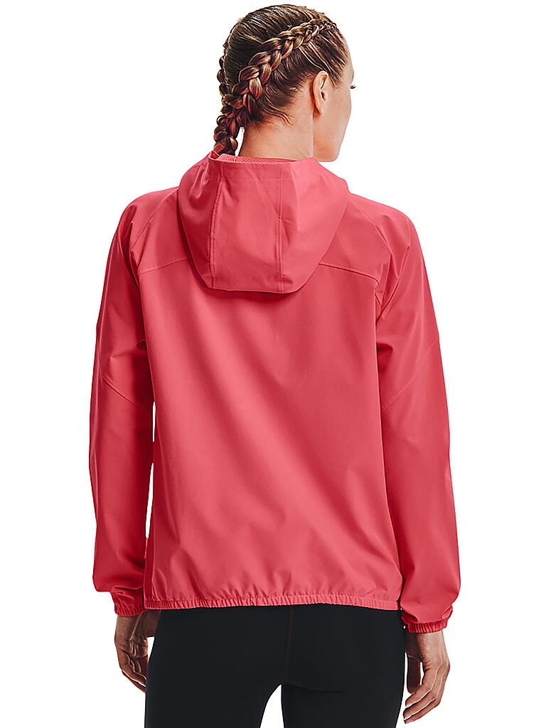 UNDER ARMOUR | Damen Kapuzenweste UA Webstoff mit Logo und durchgehendem Reißverschluss | rot