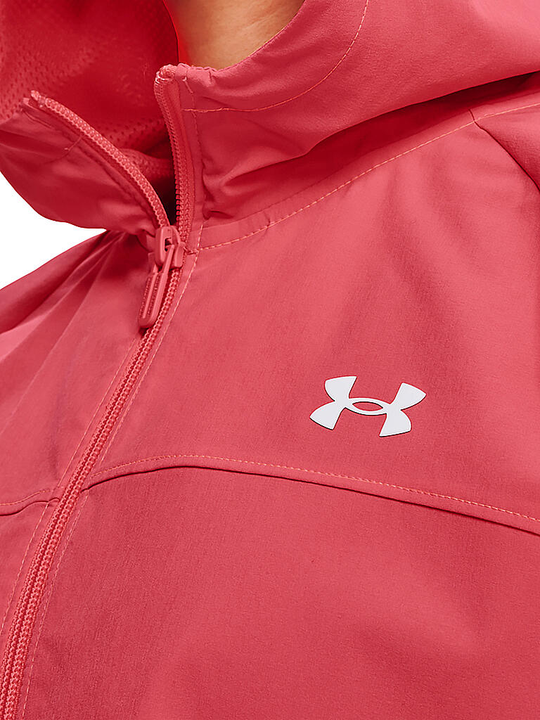 UNDER ARMOUR | Damen Kapuzenweste UA Webstoff mit Logo und durchgehendem Reißverschluss | rot