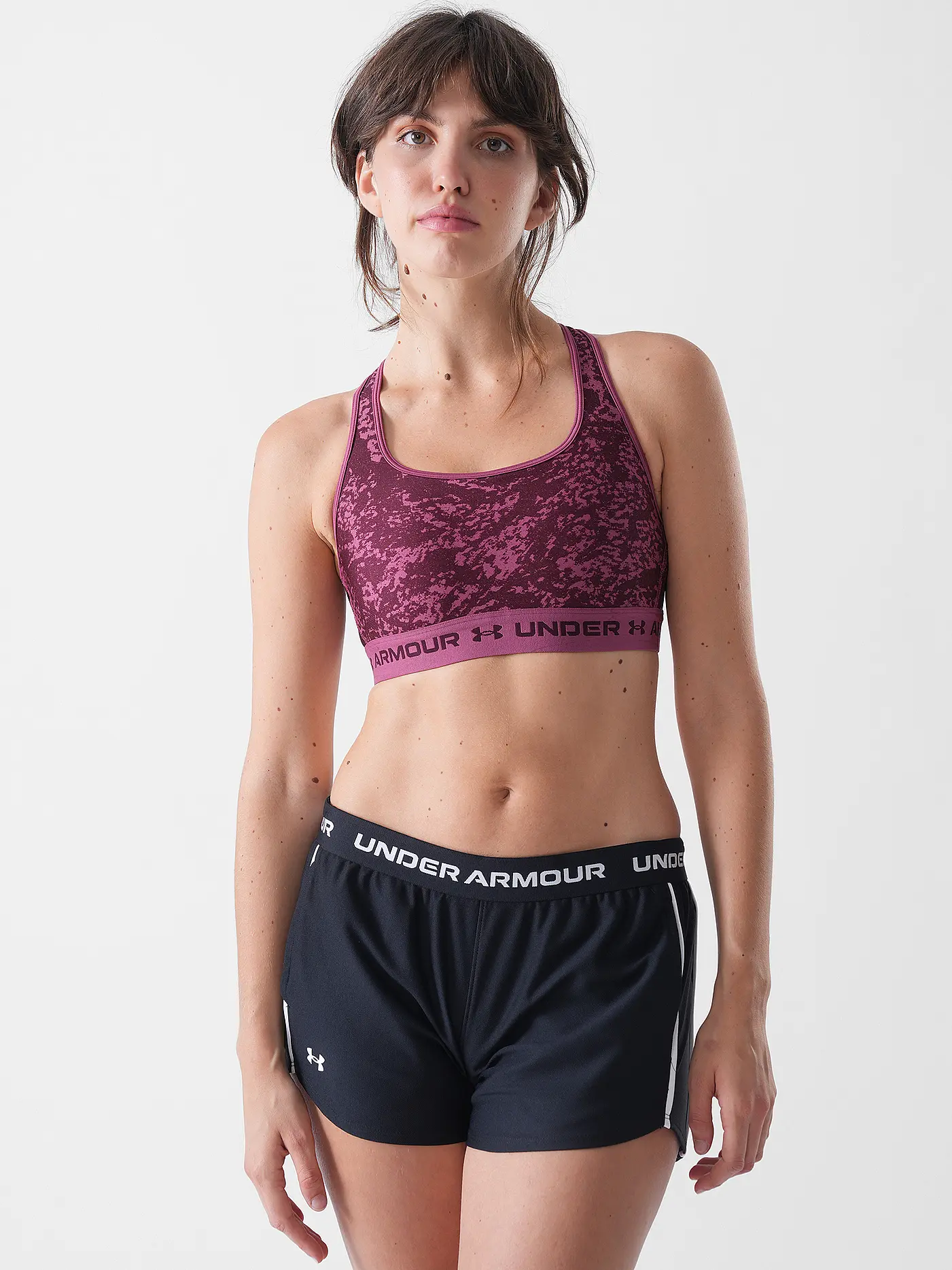 UNDER ARMOUR | Damen Sport-BH Armour® Mid Crossback Print Medium Support | beere
