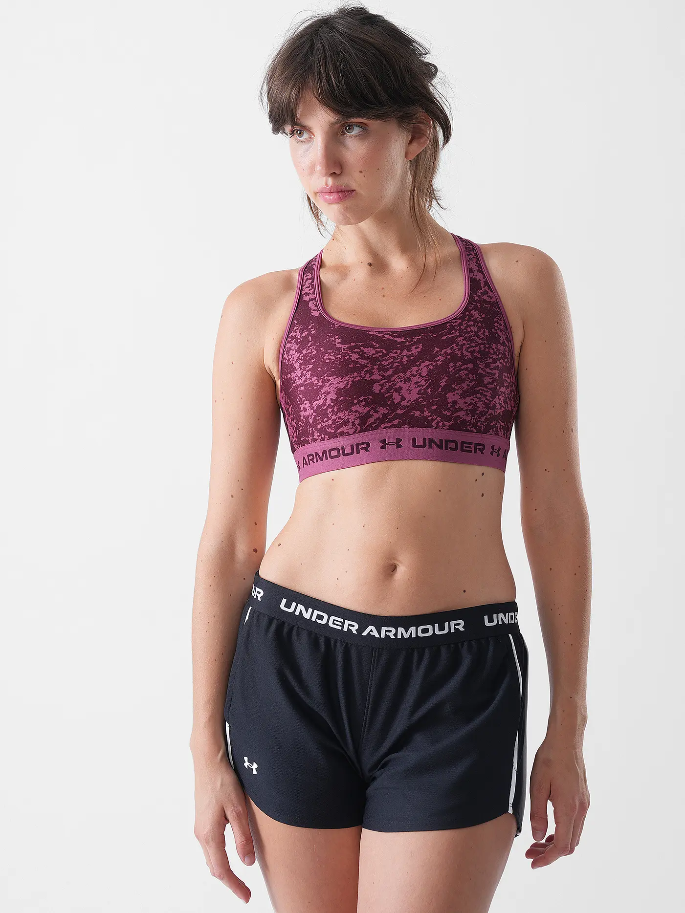 UNDER ARMOUR | Damen Sport-BH Armour® Mid Crossback Print Medium Support | beere
