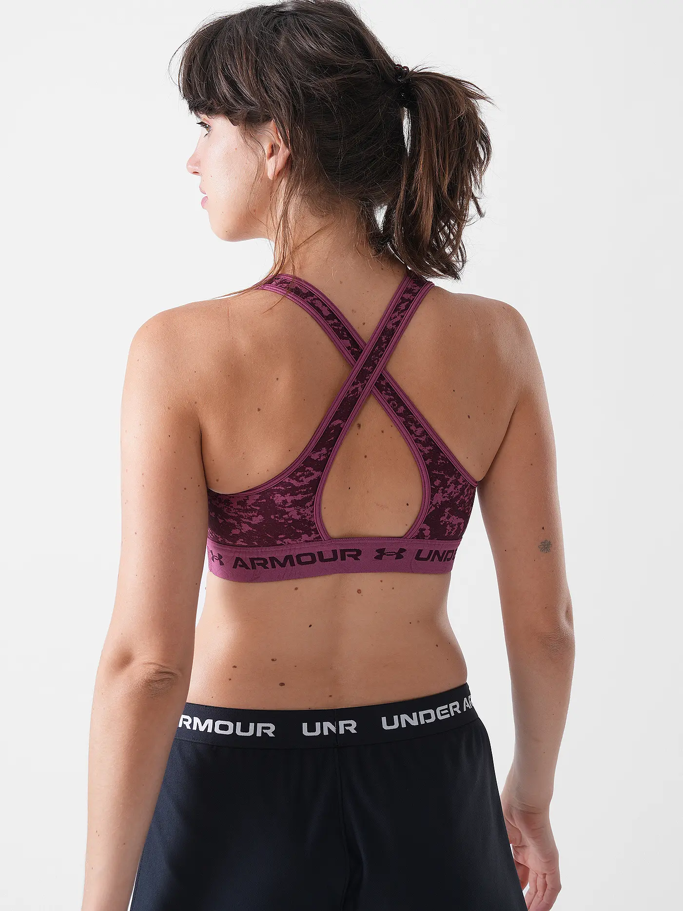 UNDER ARMOUR | Damen Sport-BH Armour® Mid Crossback Print Medium Support | beere