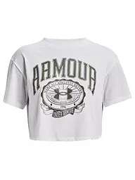 UNDER ARMOUR | Damen T-Shirt UA Collegiate Crop | weiss