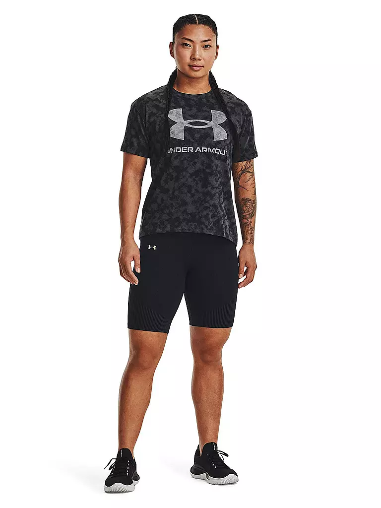 UNDER ARMOUR | Damen T-Shirt UA Logo Printed Heavyweight  | schwarz