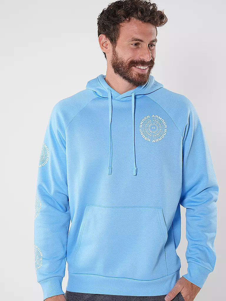 UNDER ARMOUR | Herren Hoodie UA Rival Fleece High Brand Read Logo | hellblau