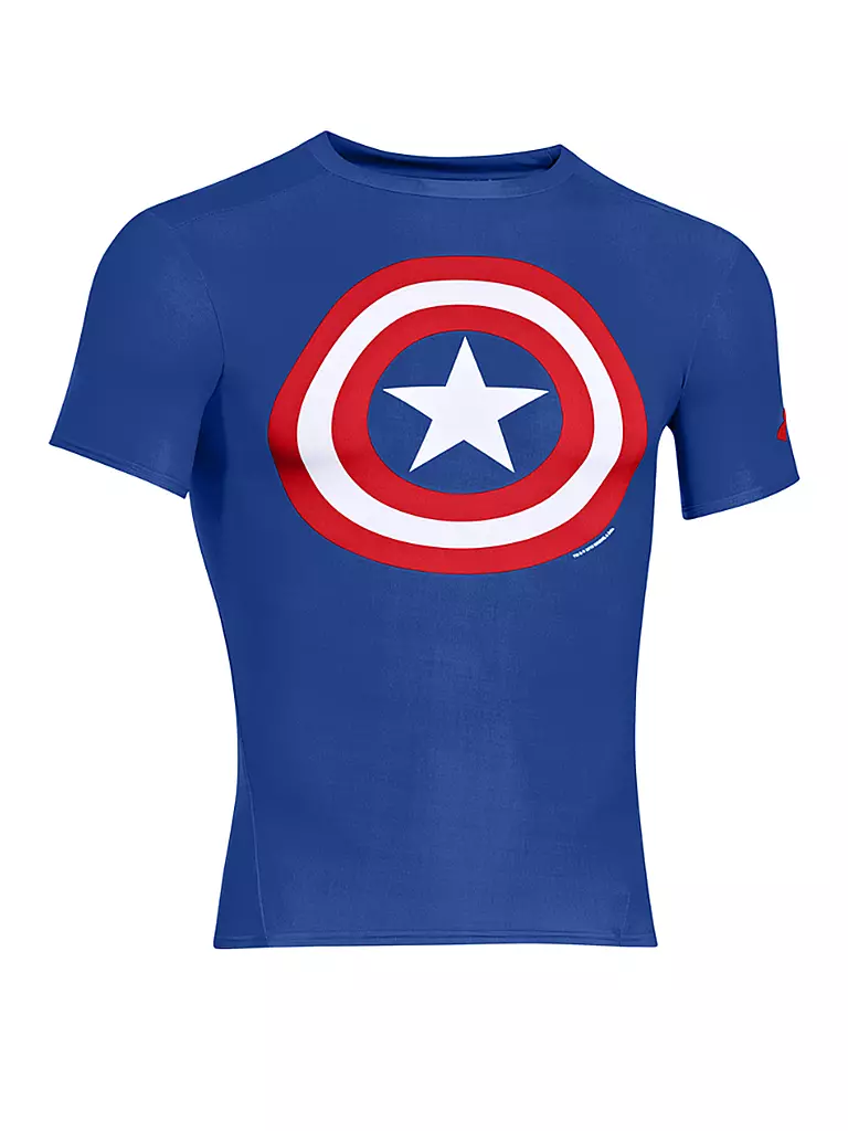 UNDER ARMOUR | Herren Kompressionsshirt Captain America | blau