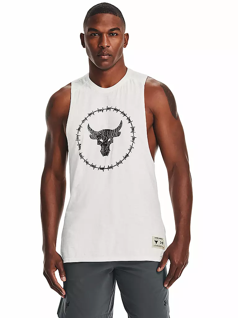 UNDER ARMOUR | Herren Tank Project Rock Charged Cotton® | weiß