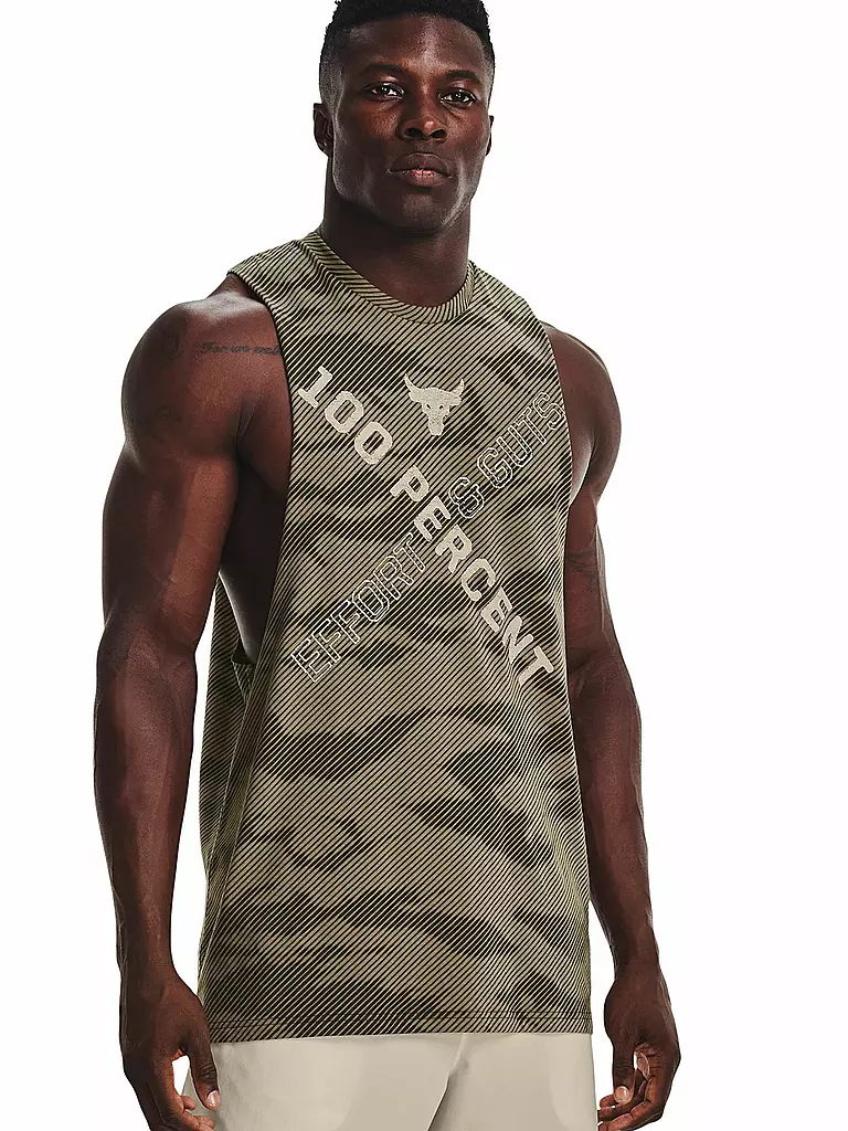 UNDER ARMOUR | Herren Tank UA Project Rock 100 Percent | olive