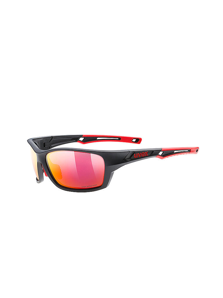 UVEX | Sportbrille Sportstyle 223 Black Matt-Red | schwarz