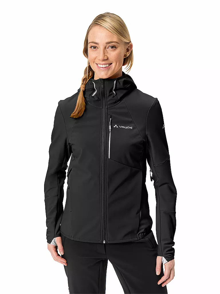 VAUDE | Damen Touren Softshelljacke Larice Hoodie | schwarz