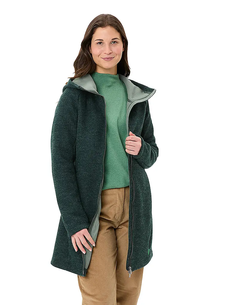 VAUDE | Damen Winterparka Tinshan III Woolmix Hoodie | dunkelgrün