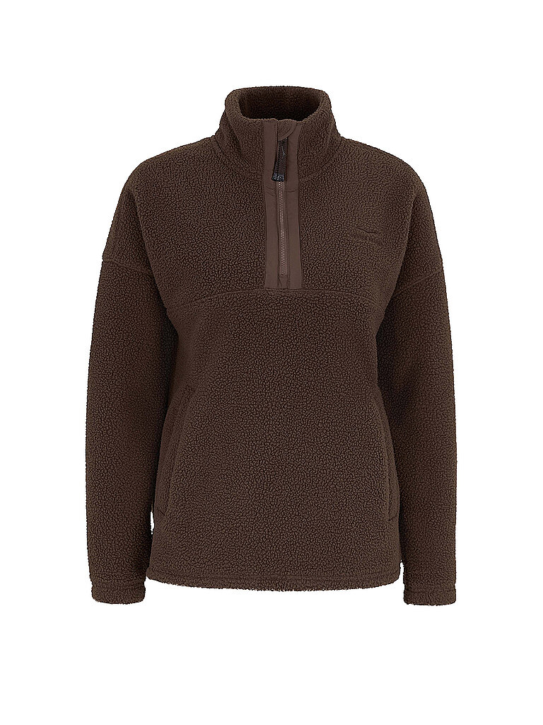 VENICE BEACH Sportjacke Half-Zip Teddyfleece Braun
