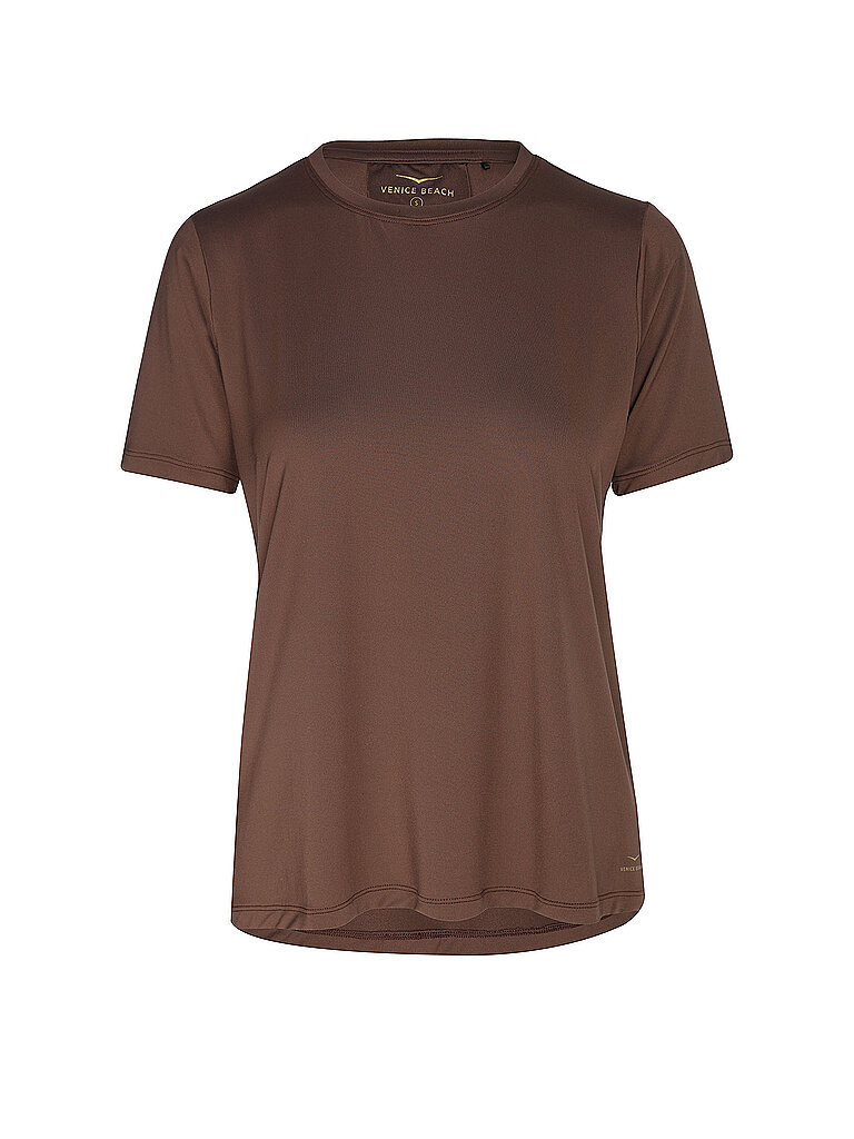 VENICE BEACH Sportshirt Rundhalsausschnitt Bequemer Schnitt Braun