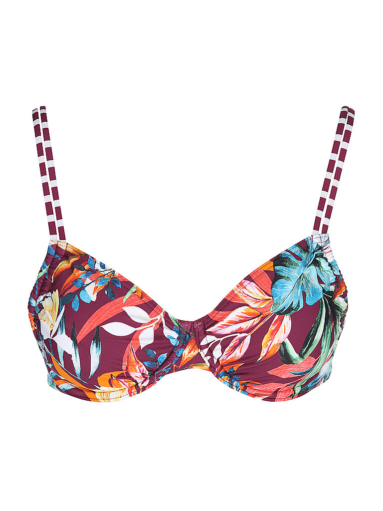 VENICE BEACH Bikiniobertiel Bügel Florale Allover Polyamid-Elasthan Dunkelrot