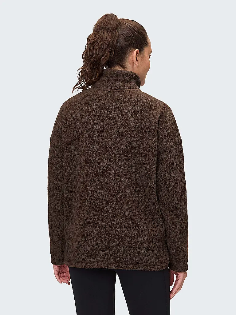 VENICE BEACH | Damen Fitnesssweater Sarah HalfZip | braun
