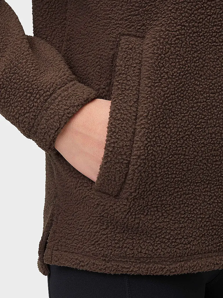 VENICE BEACH | Damen Fitnesssweater Sarah HalfZip | braun