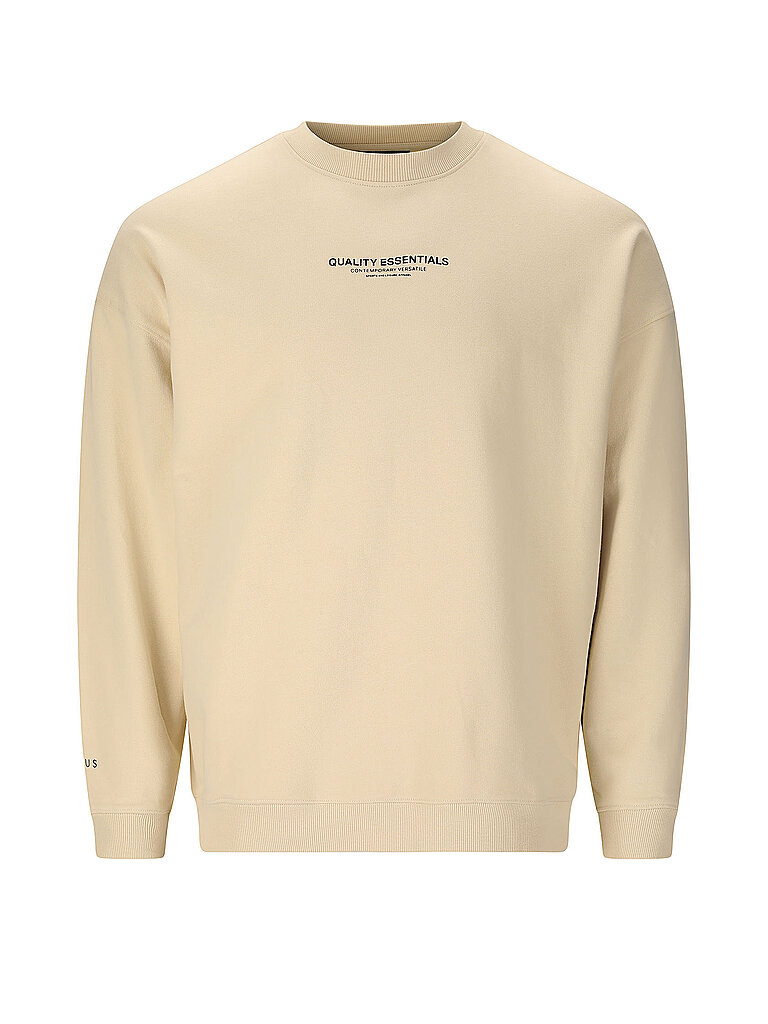 VIRTUS Sweater Idan Crew Neck French-Terry-Baumwolle Creme